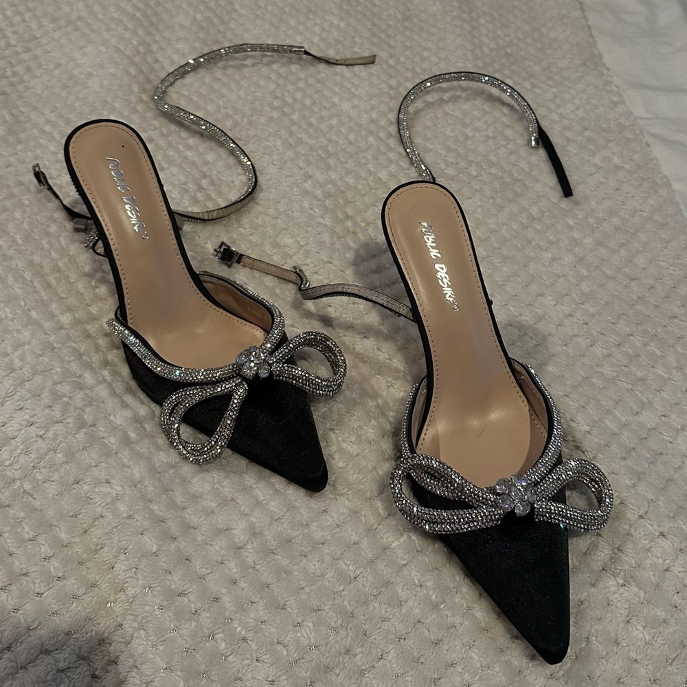 Elegant Black and Silver Women's Heels